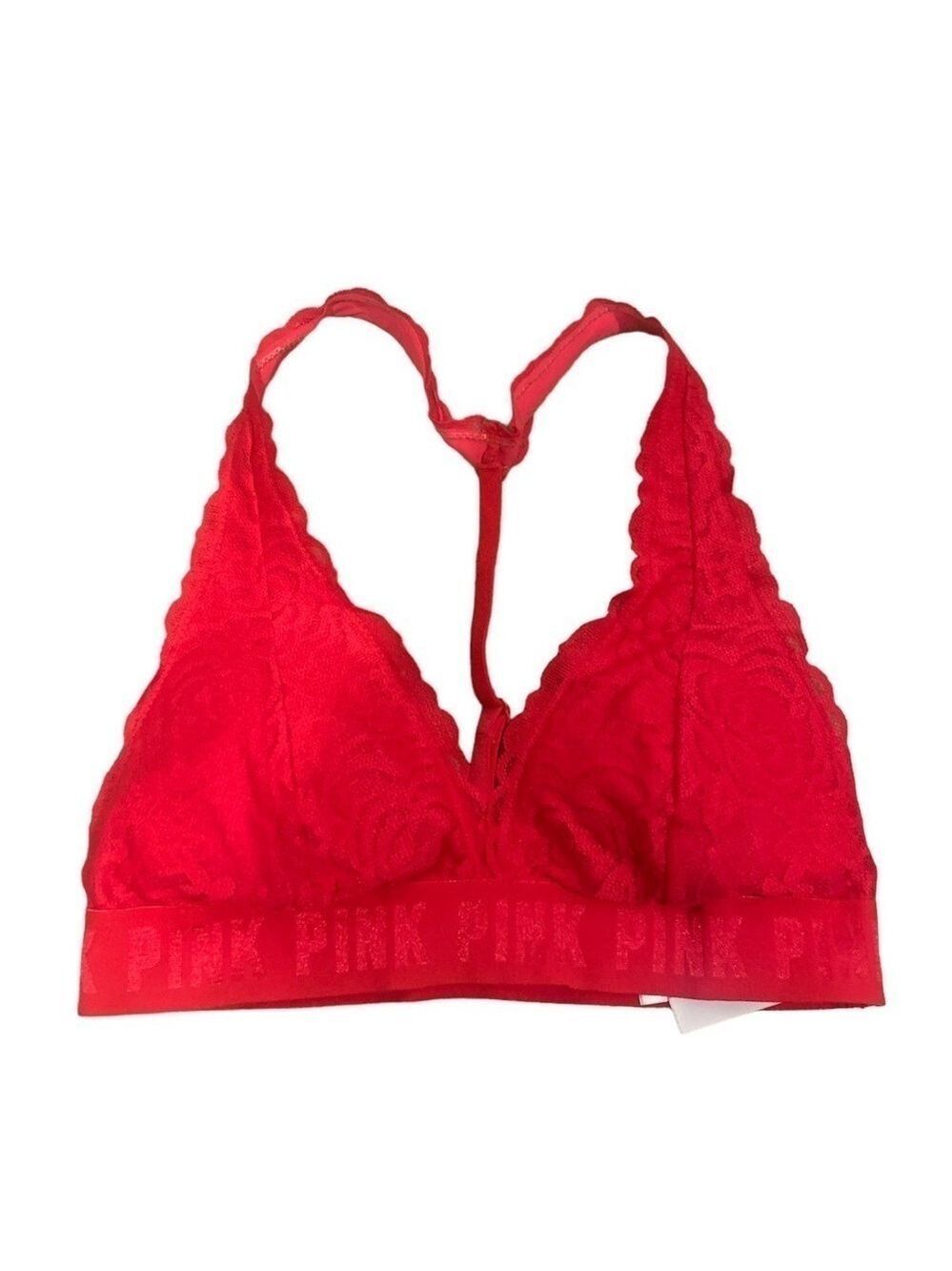 VS PINK Red Lace Bralette Racerback size medium